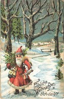 * T2/T3 Fröhliche Weihnachten! / Karácsonyi üdvözlet / Christmas Greeting With Saint Nicholas, Santa Claus Litho + 'Kele - Ohne Zuordnung