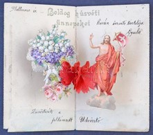 * T3/T4 1910 Boldog Húsvéti ünnepeket. Kinyitható Térhatású Zárt Levelezőlap / Easter Greeting, Pop-up Folding Card (fl) - Sin Clasificación