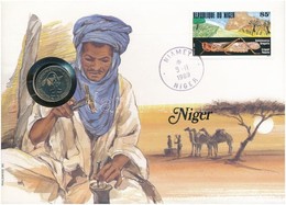 Niger Felbélyegzett Borítékban, Bélyegzéssel, Benne Nyugat Afrikai Államok 1989. 50Fr, Német Nyelvű Leírással T:1
Niger  - Unclassified