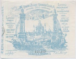 Belgium 1885. 1Fr Sorsjegy T:III 
Belgium 1885. 1 Franc Lottery Ticket C:F - Unclassified