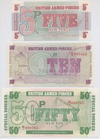 Nagy-Britannia / Katonai Kiadás 1972. 5p + 10p + 50P '6. Sorozat' T:I Great Britain / British Armed Forces 1972. 5 Pence - Zonder Classificatie