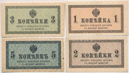 Orosz Birodalom 1915. 1k + 2k + 3k + 5k T:II,III
Russian Empire 1915. 1 Kopek + 2 Kopeks + 3 Kopeks + 5 Kopeks C:XF,F - Unclassified