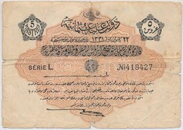 Oszmán Birodalom 1912. 5p T:III- Szakadások
Ottoman Empire 1912. 5 Piastres C:VF Tears
Krause 79.a - Unclassified