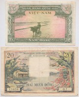 Vietnám 1955. 5D + 1956. 20D T:III
Vietnam 1955. 5 Dong + 1956. 20 Dong C:F
Krause 2.a, 4.a - Sin Clasificación