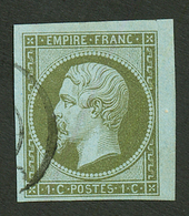 1c Empire (n°11) Coin De Feuille Obl. Signé Scheller. Superbe. - Other & Unclassified
