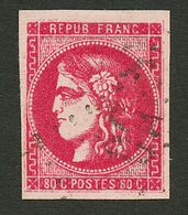 80c BORDEAUX (n°49) Magnifique Nuance Rose Fonçée Obl. Signé BRUN. TTB. - Otros & Sin Clasificación