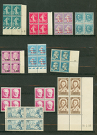 FRANCE - Lot Neuf ** Bonnes Valeurs En Blocs De 4 (1920-40). Cote 3100€. Superbe. - Collections