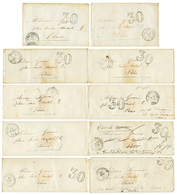 GUERRE DE CRIMEE : 1855/56 Lot De 10 Lettres Taxées De L' ARMEE D' ORIENT (dont 2e CORPS). TB. - Collections