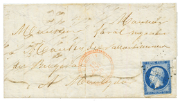 "Type 22 CADOIN En Rouge" : 1856 20c (n°14) Obl. PC + T.22 CADOIN En Rouge Sur Lettre. RARE. TB. - Otros & Sin Clasificación