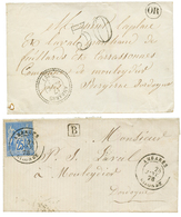 "AMBARES" : 1862 T.22 AMBARES + Taxe 30 D.T Et 1878 25c Obl. AMBARES GIRONDE + B Encadré. TTB. - Autres & Non Classés