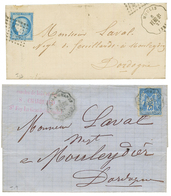 CONVOYEURS - 2 Lettres : 1876 N°60 + MOULIS VERD.Bx Et 1878 25c ST FOY LA GRANDE/ B.BERG. B/TB. - Andere & Zonder Classificatie