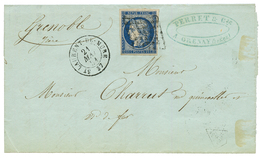 1851 25c CERES (n°4) TTB Margé Obl. Grille + T.15 ST LAURENT DE MURE Sur Lettre. Indice 18. Superbe. - Altri & Non Classificati