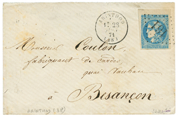 1871 20c BORDEAUX (n°46) TTB Margé + Bord De Feuille Obl. GC 161 + T.16 ARINRHOD Sur Lettre. Signé LAMY & SCHELLER. Supe - Other & Unclassified