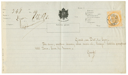 JURA : TIMBRE TELEGRAPHE 1F (n°7) Obl. LONS LE SAUNIER Sur TELEGRAMME Complet. RARE. Superbe. - Autres & Non Classés