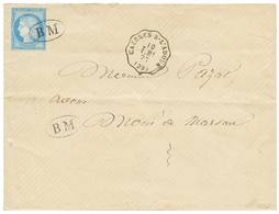 1873 25c CERES (n°60) Obl. Cachet Oval B.M + Convoyeur CAZERES-S-L'ADOUR, Pour MONT DE MARSAN. TTB. - Other & Unclassified