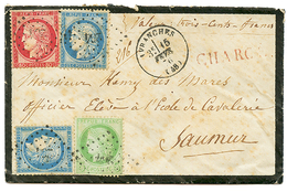 1876 CERES 5c+ 25c (x2) + 80c Obl. PC Du GC 264 + T.16 AVRANCHES Sur Enveloppe CHARGEE. TB. - Autres & Non Classés