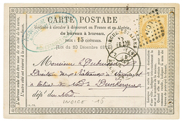 1876 15c CERES Obl. Ambulant LC1 + Convoyeur GORGUE-ESTAIRES / BER.ARM Sur CARTE PRECURSEUR. TB. - Autres & Non Classés