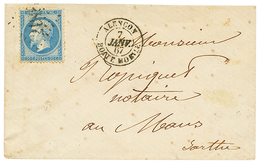 1867 20c (n°22) Obl. GC 2188 + ALENCON BOITE MOBILE Sur Enveloppe Pour LE MANS. Superbe. - Andere & Zonder Classificatie