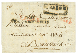 An 2 P.68.P VILLE-AFFRANCHIE + Tres Rare Cachet De Fabrication Locale CHARGE Encadré Sur Lettre Avec Texte. Les NOMS REV - Autres & Non Classés