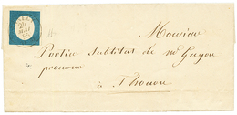 "ANNECY" : 1855 SARDAIGNE 20c (n°8) Effleuré En Bas Obl. ANNECY Sur Lettre Pour THONON. Signé DIENA. Superbe. - Autres & Non Classés