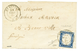 "BEAUFORT" : 1859 SARDAIGNE 20c (n°12) TB Margé Obl. BEAUFORT Sur Lettre. Signé BOLAFFI. Superbe. - Autres & Non Classés