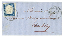 "BONNEVILLE" : 1859 SARDAIGNE 20c (n°12) TTB Margé Obl. BONNEVILLE Sur Lettre. Superbe. - Autres & Non Classés
