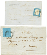 1854/57 2 Lettres De CHAMBERY Avec SARDAIGNE 20c(n°5) Et 20c(n°12). TB. - Autres & Non Classés