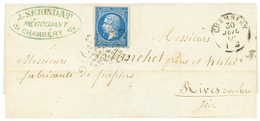 1860 FRANCE 20c EMPIRE (n°14) TTB Margé Obl. Rectangle De Points + CHAMBERY 30 Juil 60 Sur Lettre Pour La FRANCE. Superb - Other & Unclassified