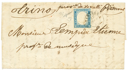 "TANINGE" : 1857 SARDAIGNE 20c (n°12) Obl. TANINGE Sur Lettre Pour TORINO. TTB. - Autres & Non Classés