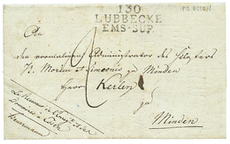 1812 130 LUBBECKE / EMS-SUP Sur Lettre Avec Texte Daté "ESSEN" Pour MINDE. Trés Rare. Superbe. - 1792-1815: Départements Conquis