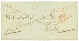 1808 P. 96.P HERVE En ROUGE Sur Lettre Avec Texte Pour VENLO. RARE. Superbe. - 1792-1815: Départements Conquis