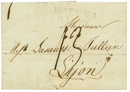 1813 KOSTANIZA ILLYRIE En Noir Sur Lettre Avec Texte Pour LYON. RARE. TTB. - Autres & Non Classés