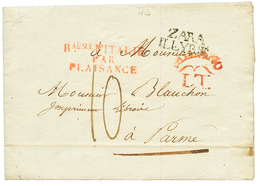 1813 ZARA ILLYRIE + Raumpe D' ITALIE PAR PLAISANCE Rouge Sur Lettre Avec Texte Pour PARME (ITALIE). Superbe. - Other & Unclassified