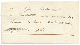 An 3 ARMEE DU BAS RHIN/4e DIVon Sur Lettre Avec Texte (déchirure Intérieure) De 3 Pages Pour PARIS. TTB. - Army Postmarks (before 1900)