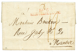 An 12 Bau Gal ARM. DE HOLLANDE Rouge Sur Lettre Avec Texte Daté "UTRECHT" Pour La FRANCE. TTB. - Marques D'armée (avant 1900)