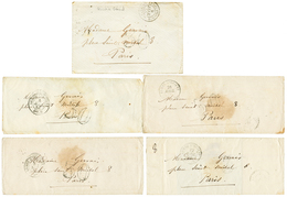 GUERRE DE CRIMEE : 1855/56 Lot De 5 Lettres Taxées De L' ARMEE D' ORIENT. TB. - Army Postmarks (before 1900)