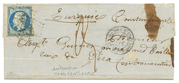 GUERRE DE CRIMEE : 1855 20c (n°14) + ARMEE D' ORIENT 2e CORPS + Taxe 3 Sur Lettre Ss Texte Pour PERA, CONSTANTINOPLE. Ve - Marques D'armée (avant 1900)