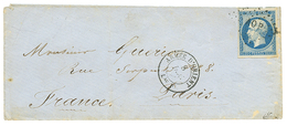 "BUREAU P" : 1855 20c(n°14) Obl. AOP + ARME D'ORIENT Bau P Sur Env. Pour PARIS. Signé J.F BRUN. TTB. - Marques D'armée (avant 1900)