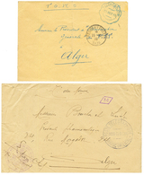 "TELEGRAPHIE MILITAIRE - MAROC" : 1915 2 Lettres Avec POSTE TELEGRAPHIQUE MOUL-EL-BACHA Et T.P TAZA + TELEGRAPHIE MILITA - Marques D'armée (avant 1900)