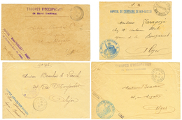 "HOPITAUX MILITAIRE - MAROC" : 1915/17 Lot De 4 Lettres Avec Cachet D' HOPITAUC (BER-RECHID, OUDJDA, RABAT X2 ). Superbe - Marques D'armée (avant 1900)