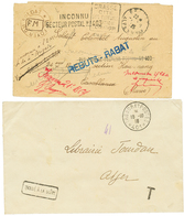 1925 INCONNU SECTEUR POSTAL N°403 + Cachet REBUTS-RABAT Et 1918 T.P 401 + Taxe + TROUVE A LA BOITE. TTB. - Army Postmarks (before 1900)