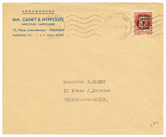 LIBERATION - CHABLAIS SAVOIE : 1944 1F50 Surchargé CHABLAIS LIBERE FFI 17-8-44 Obl. THONON Sur Enveloppe Commerciale. Si - Army Postmarks (before 1900)