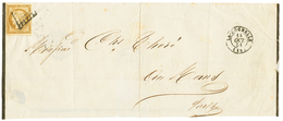 1851 10c CERES (n°1) TB Margé Obl. Grille + T.15 LA ROCHELLE Sur Lettre Pour LE MANS. TB. - 1849-1850 Cérès