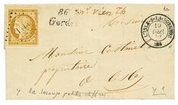1850 10c CERES (n°1) TB Margé Obl. PC 1414 ° Cursive 86 GORDES + T.15 L' ISLE-S-LA SORGUE Sur Lettre. RARE. TB. - 1849-1850 Cérès
