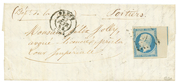 1854 25c REPUBLIQUE (n°10) Bord De Feuille Avec Une Partie Du Filet D' Encadrement Sur Lettre De BREST. Cote 3000€. TB. - 1853-1860 Napoléon III