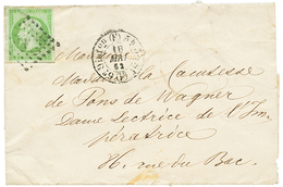 1862 5c EMPIRE (n°12) TTB Margé Obl. Losange F Sur Enveloppe De PARIS. Cote 400€. Superbe. - 1853-1860 Napoléon III