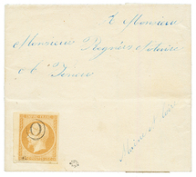 1862 10c(n°13) Obl. OR Sur Lettre Avec Texte Daté "FEUILLE" Pour FENEU (MAINE ET LOIRE). Superbe. - 1853-1860 Napoleon III