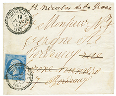 1864 20c (n°14) TB Margé Obl. T.22 CHEVANCEAUX Sur Lettre. RARE Sur 20c. Superbe. - 1853-1860 Napoléon III