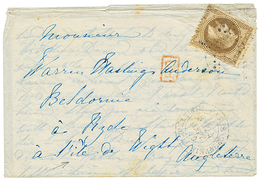 "BALLON MONTE Pour ' ILE DE WIGHT" : 1870 30c (n°30) Pli Obl. Etoile + PARIS 24 Sept 70 Sur Enveloppe Avec Texte Pour RY - War 1870