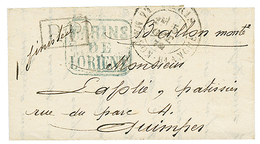 BALLON MONTE : MARINS DE LORIENT Encadré + P.P + PARIS 5 Oct 70 Sur Lettre Par "BALLON MONTE" Pour QUIMPER (17 Oct 70).  - Guerre De 1870